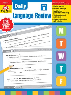 cover image of Daily Language Review, Grade 8